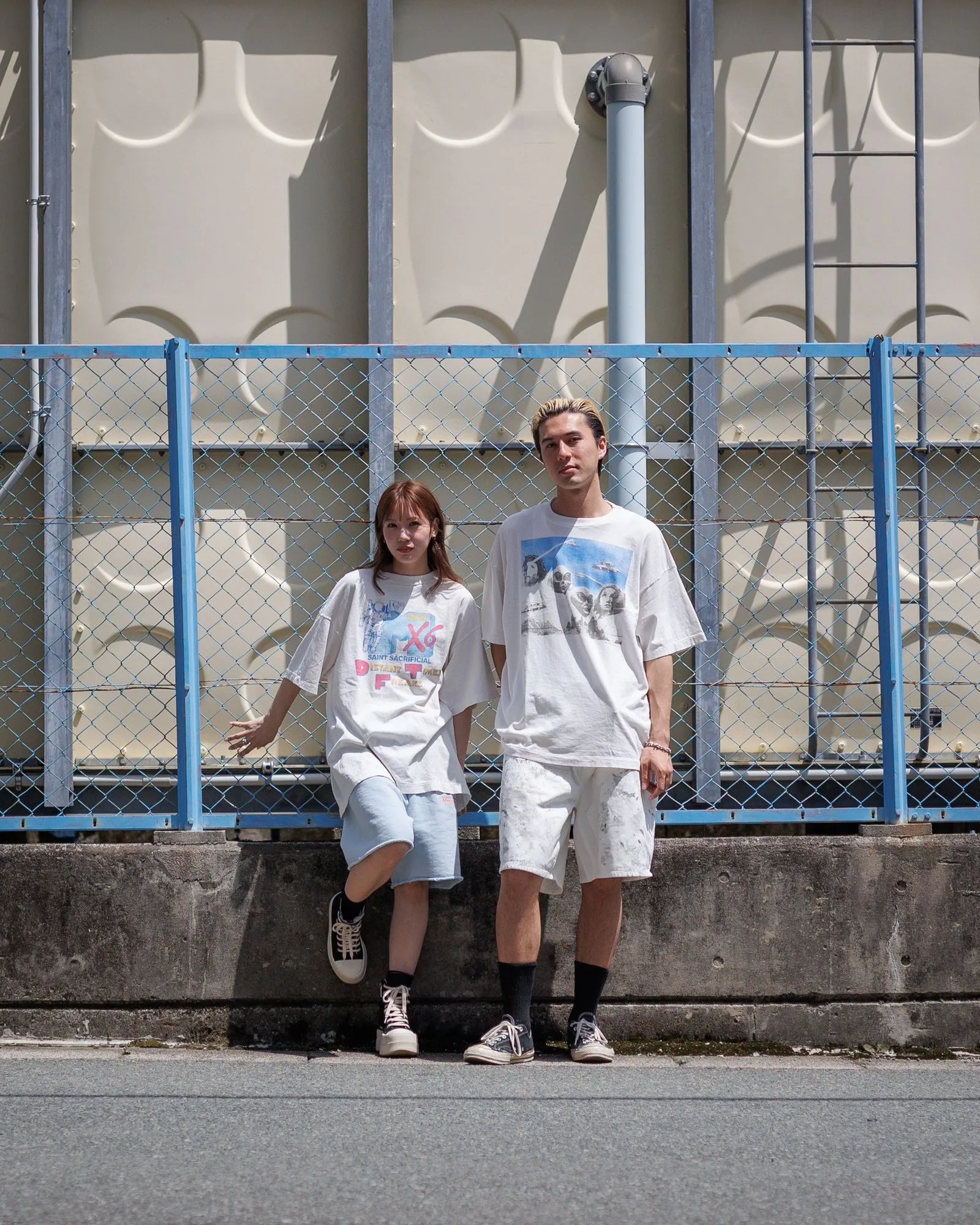 SAINT Mxxxxxx × Sean Wotherspoon SW_SS TEE/ASTRO/WHT SW joint retro enzyme-washed old tee Astronaut distressed short-sleeved off-white S-XL Correct version Customized SW joint wash water label Original development Production without looking at pictures Printing pixel level restoration Handmade acrylic ready-made clothing graffiti ink